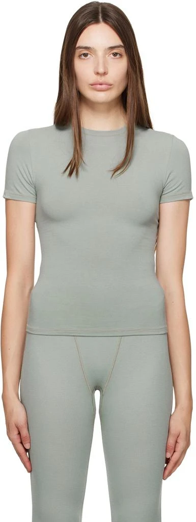 商品SKIMS|Green Cotton Jersey T-Shirt,价格¥387,第1张图片