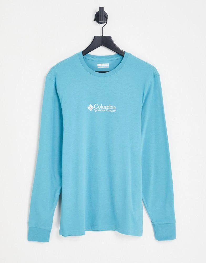 商品Columbia|Columbia Hopedale back print long sleeve t-shirt in green Exclusive at ASOS,价格¥172,第1张图片