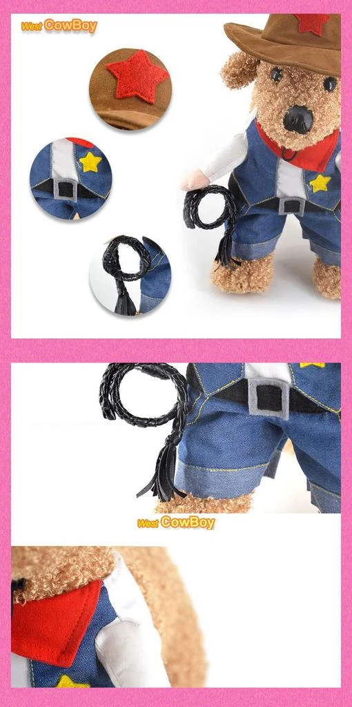商品Pet Life|'Rodeo Bones' Cowboy Pet Dog Costume Uniform,价格¥278,第5张图片详细描述
