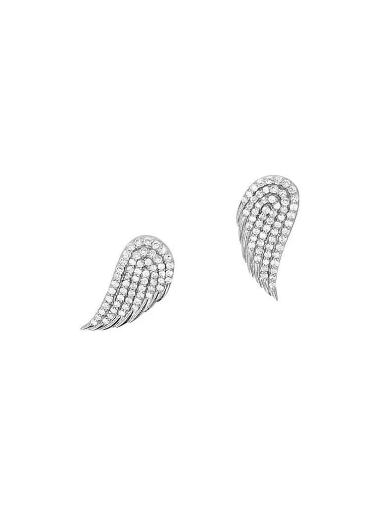 商品Sheryl Lowe|Sterling Silver &amp; 0.75 TCW Diamond Angel Wing Stud Earrings,价格¥10100,第1张图片