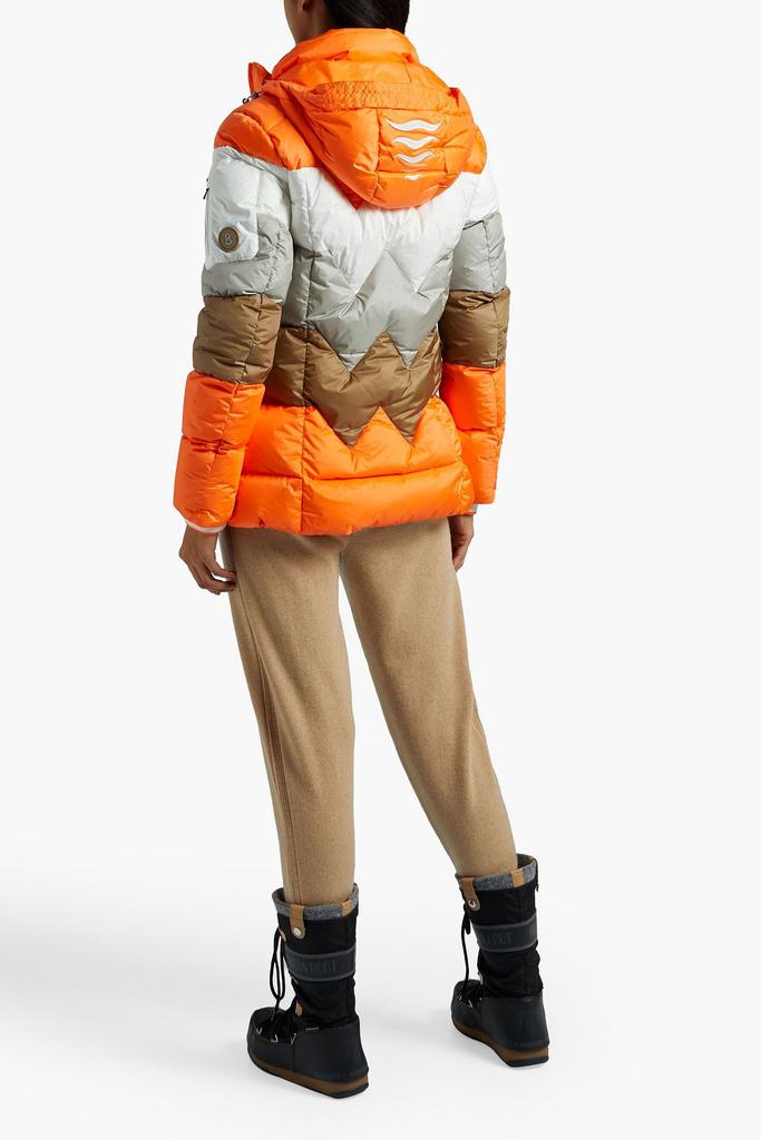 Dena quilted color-block hooded down ski jacket商品第5张图片规格展示