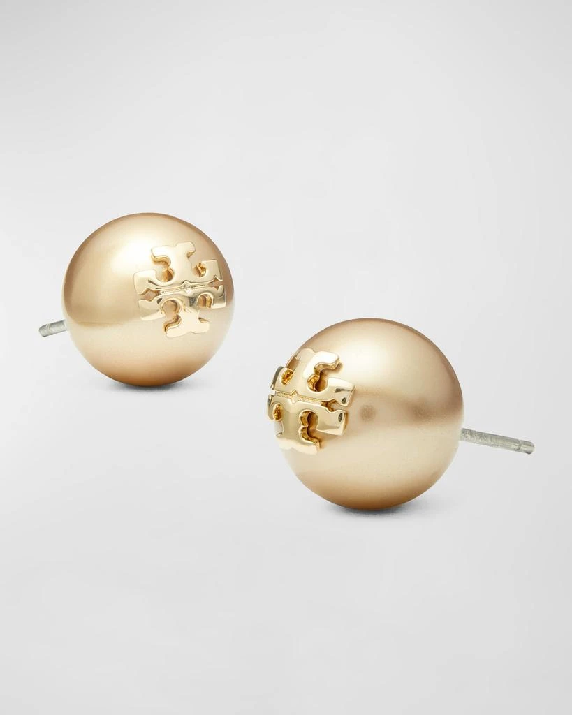 商品Tory Burch|Pearly Logo Stud Earrings,价格¥610,第2张图片详细描述