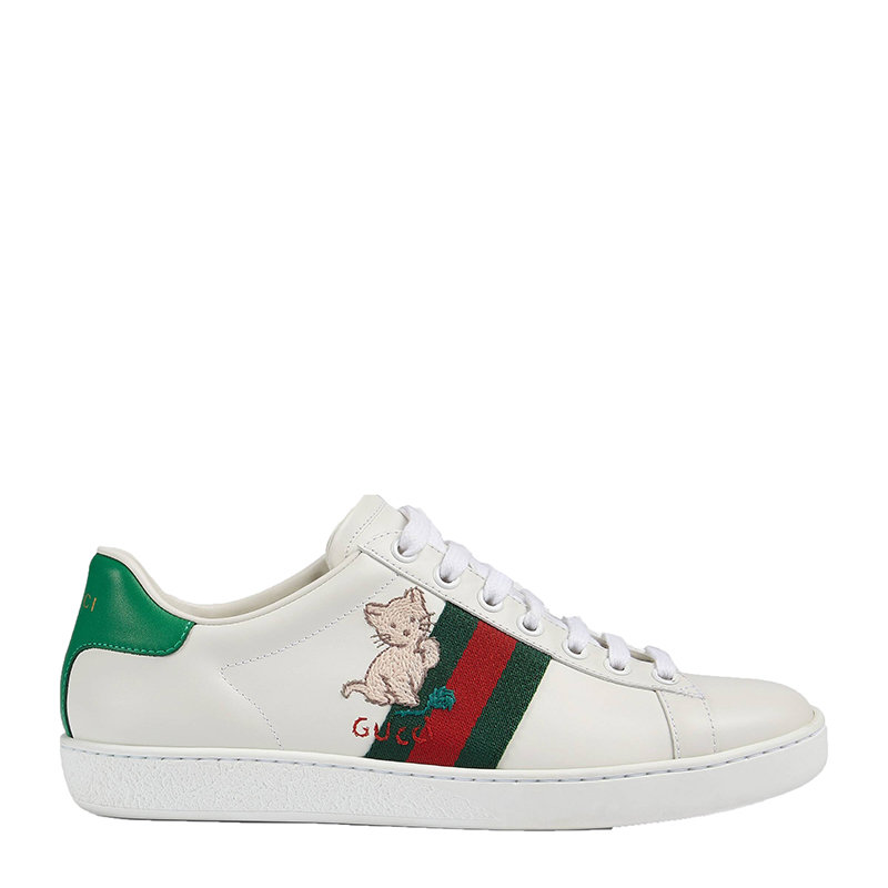 【预售3-7天】GUCCI/古驰  新款女士小猫刺绣白色休闲运动鞋  6306161XG609114商品第1张图片规格展示