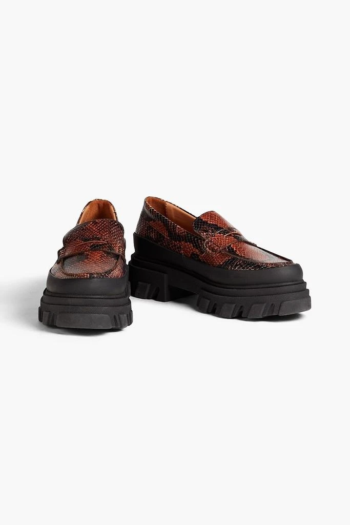 商品Ganni|Snake-effect leather platform loafers,价格¥1651,第2张图片详细描述