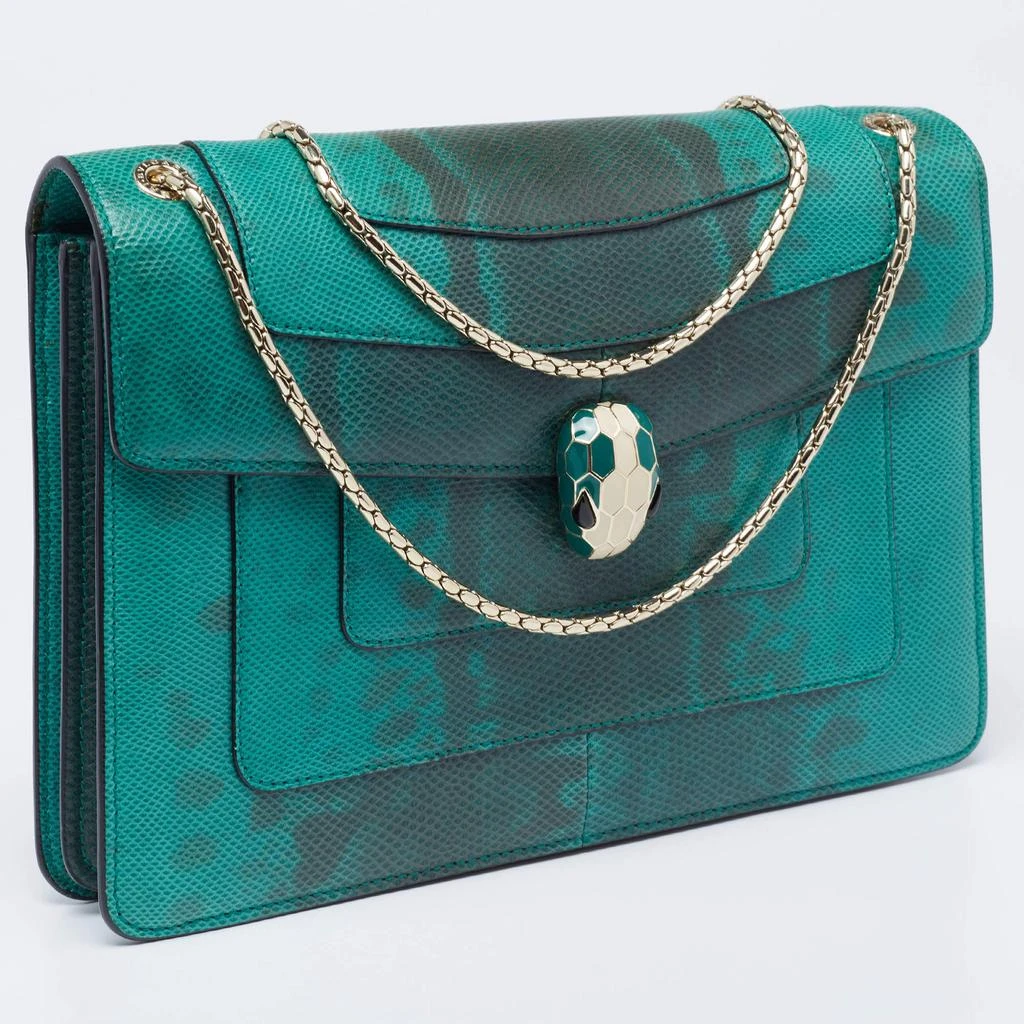 商品[二手商品] BVLGARI|Bvlgari Green/Black Karung Medium Serpenti Forever Shoulder Bag,价格¥13348,第3张图片详细描述