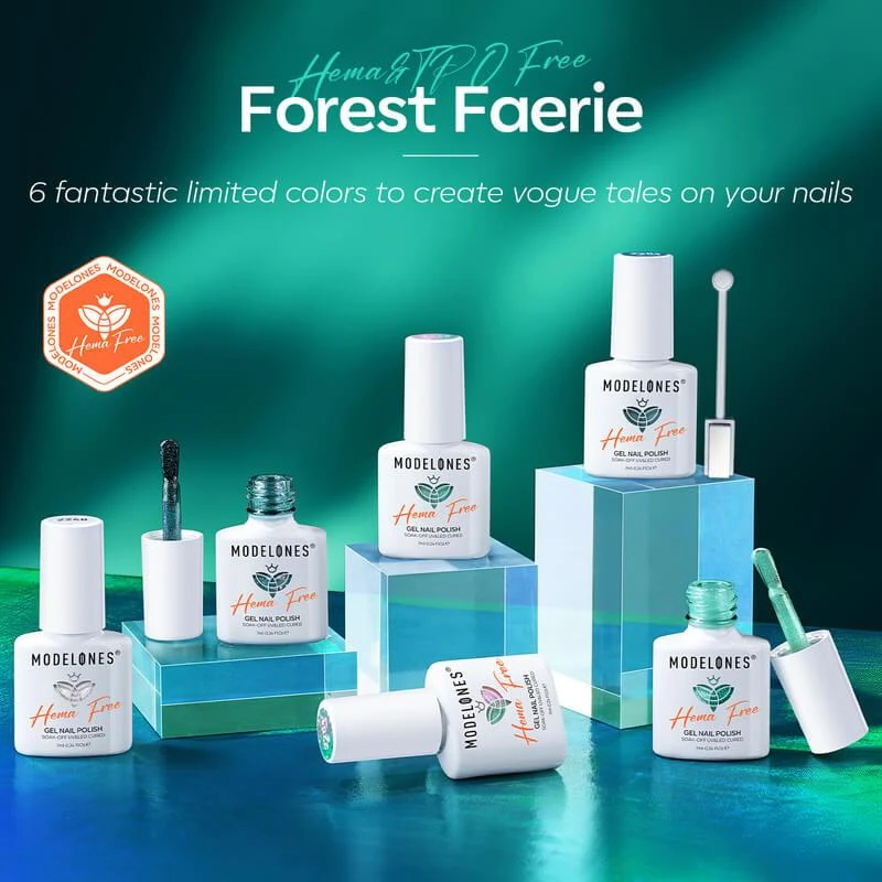 商品[国内直发] MODELONES|Forest Faerie - 无hema6色甲油胶套装敏感肌适用 7ml,价格¥142,第3张图片详细描述