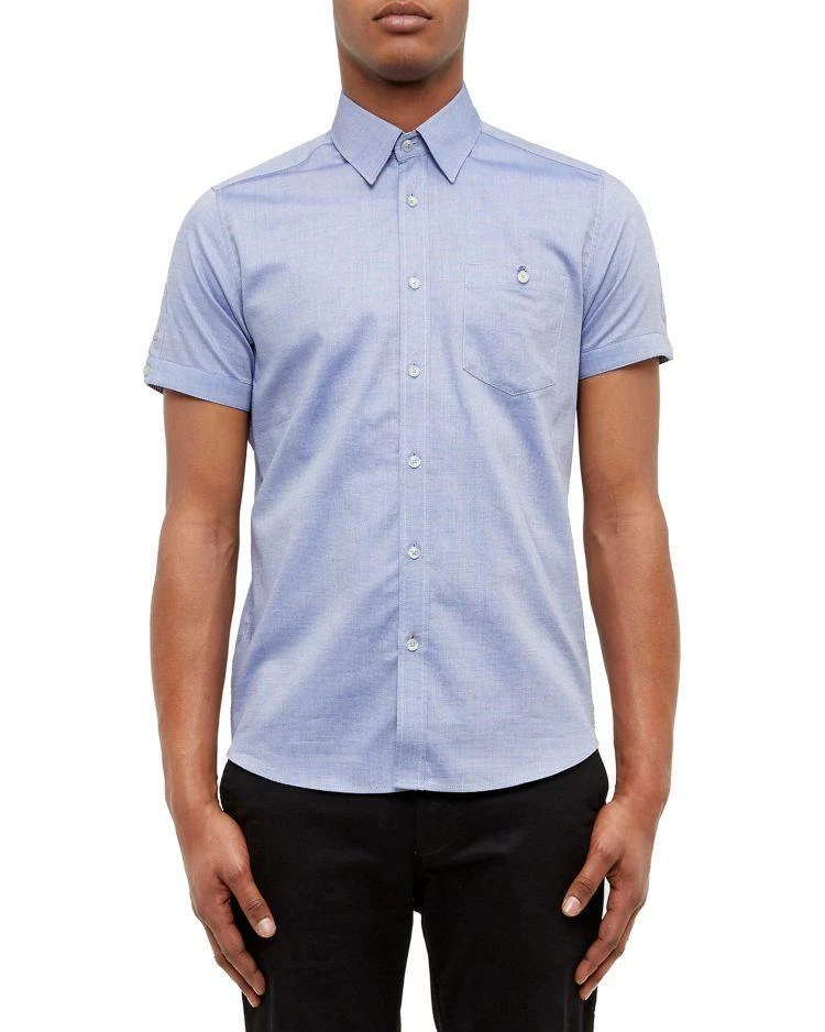 商品Ted Baker London|Ted Baker Mini Textured Regular Fit Button-Down Shirt,价格¥482,第1张图片