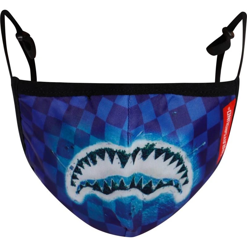 商品SprayGround|Shark island logo face mask in blue,价格¥256,第2张图片详细描述