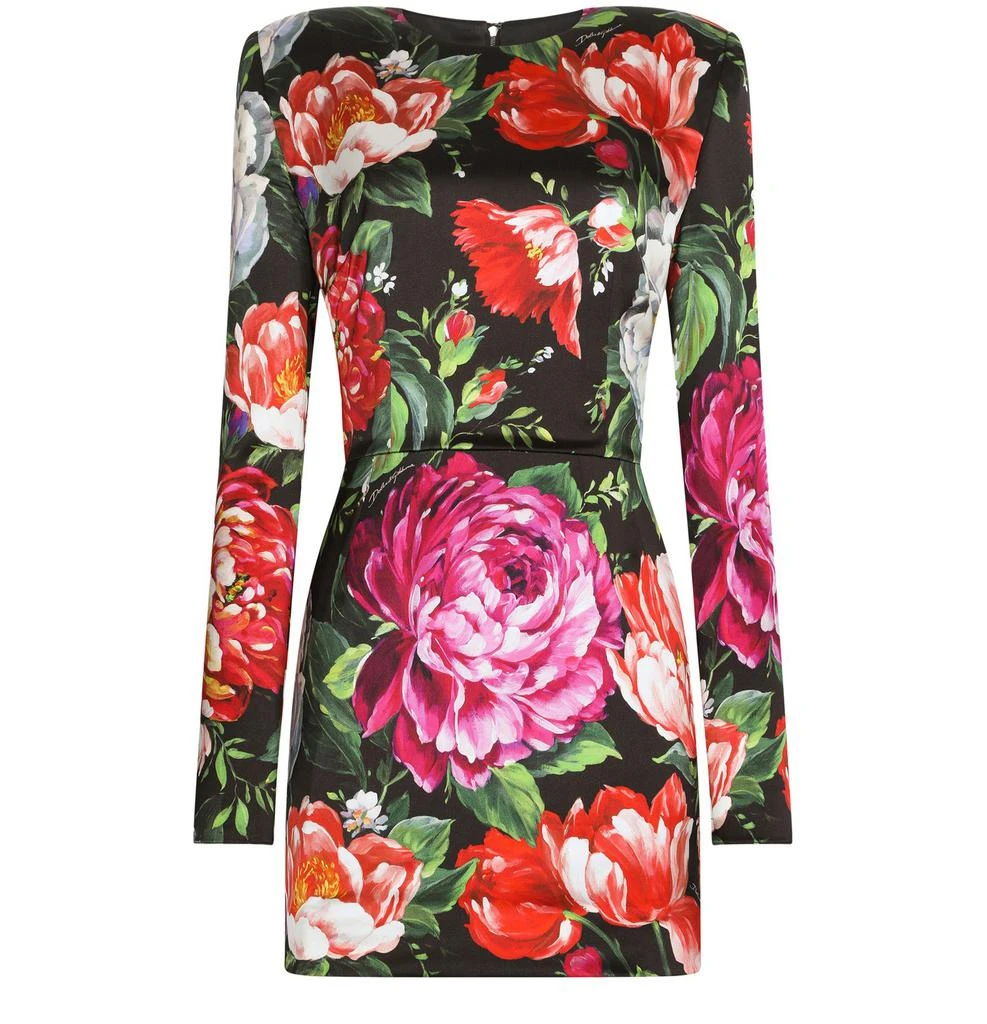 商品Dolce & Gabbana|花卉印花短款丝缎连衣裙,价格¥9823,第1张图片