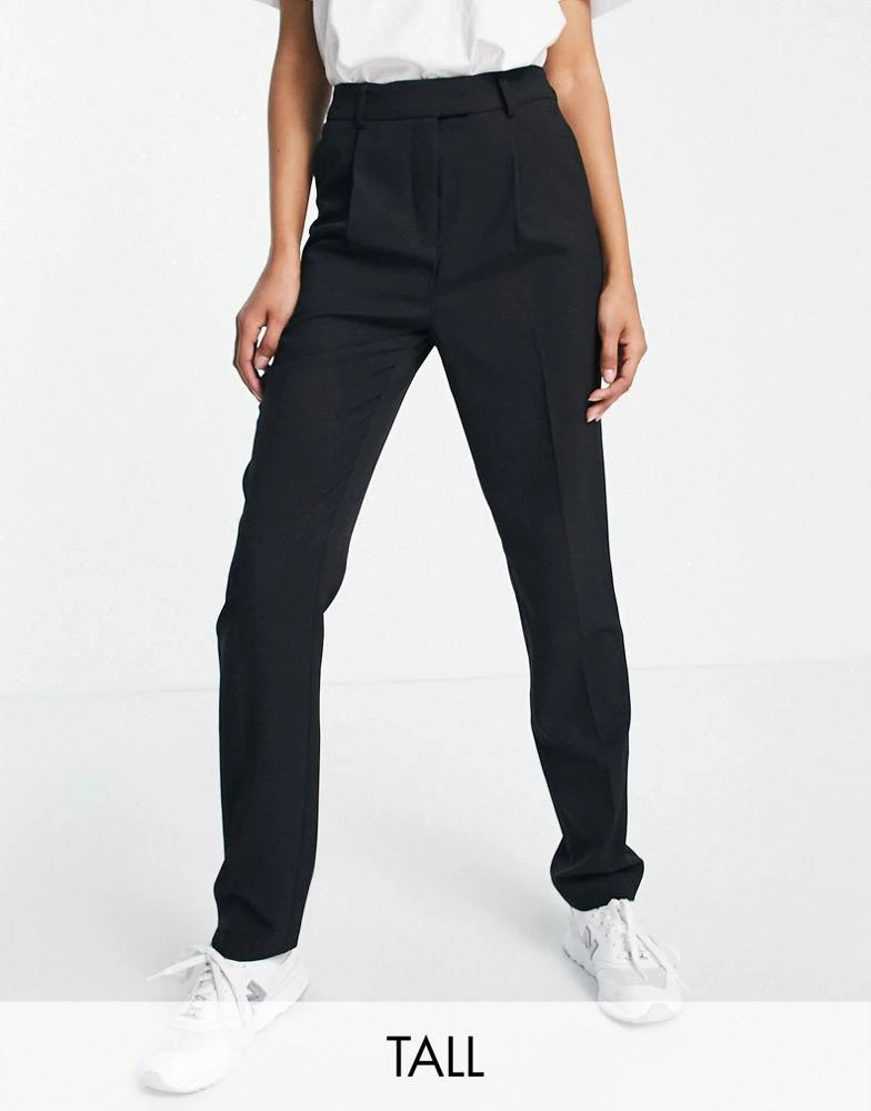 商品Topshop|Topshop Tall Tailored slim high waisted pleat trouser in black,价格¥189,第1张图片