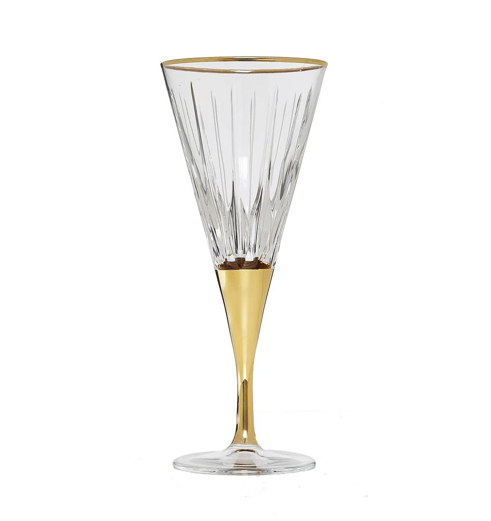 商品Classic Touch Decor|Set of 6 Gold Stemmed Wine Glasses,价格¥1829,第1张图片