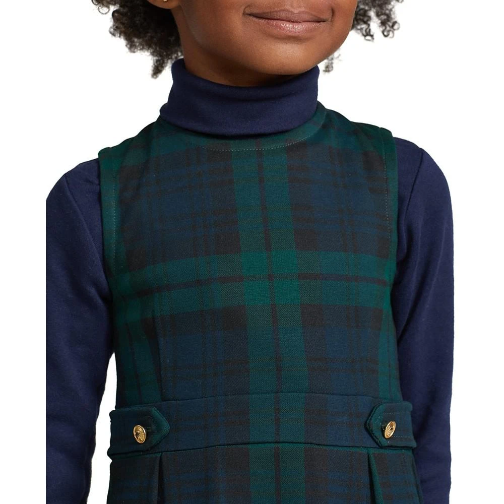 商品Ralph Lauren|Toddler and Little Girls Plaid Pleated Ponte Dress,价格¥394,第2张图片详细描述