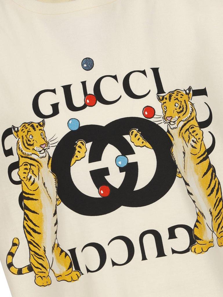 Gucci Logo Printed Crewneck T-shirt商品第3张图片规格展示