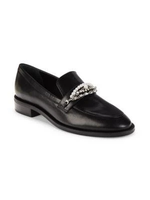 商品Stuart Weitzman|Embellished Leather Loafers,价格¥1825,第2张图片详细描述