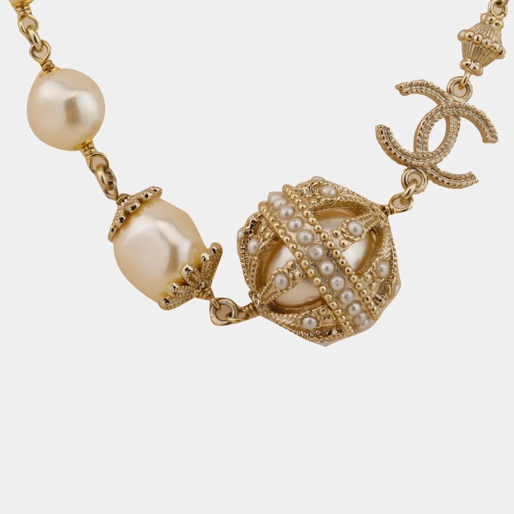 Chanel CC Logo Paris in Rome Pearl Long Necklace商品第2张图片规格展示