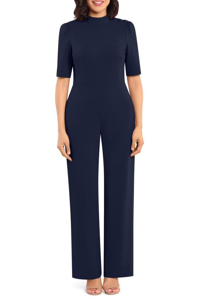 商品Donna Morgan|Mock Neck Short Sleeve Jumpsuit,价格¥327-¥468,第1张图片