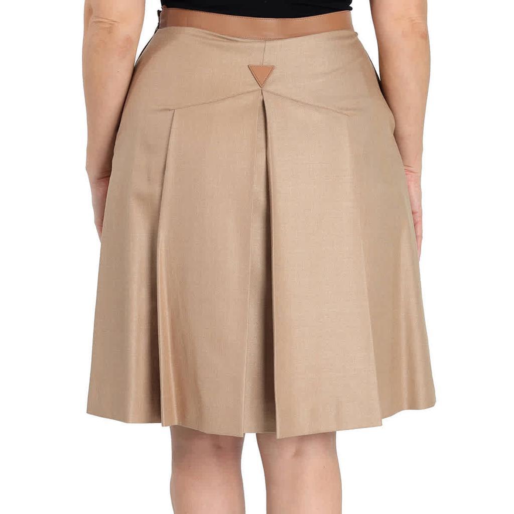 商品Burberry|Ladies Box-pleated Wool Silk Skirt With Lambskin Trim,价格¥5588,第5张图片详细描述