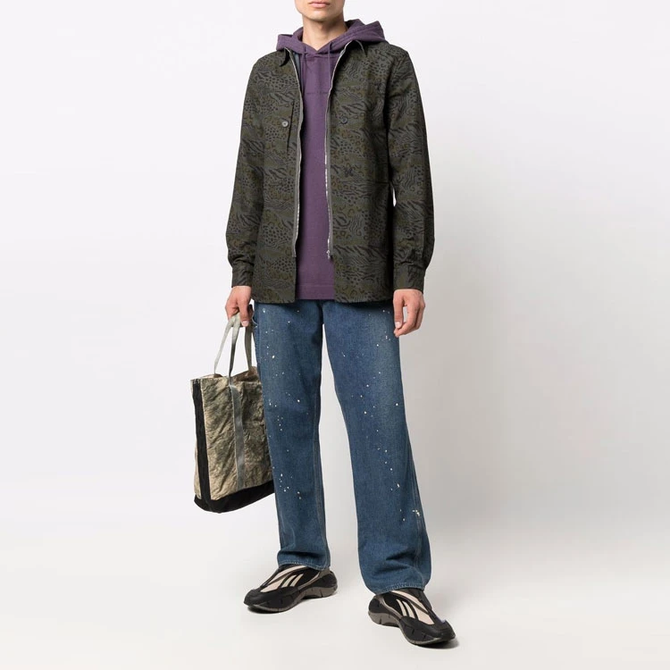 商品[国内直发] Kenzo|FW21 动物纹拉链长袖衬衫 男款 绿色,价格¥1712,第4张图片详细描述