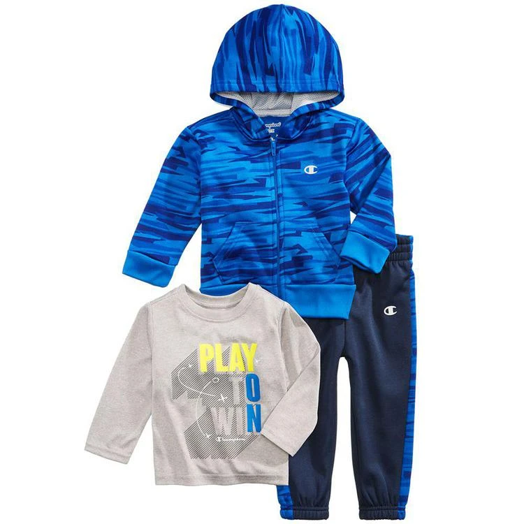 商品CHAMPION|3-Pc. Zip-Up Hoodie, Graphic-Print T-Shirt & Jogger Pants Set, Baby Boys,价格¥112,第1张图片