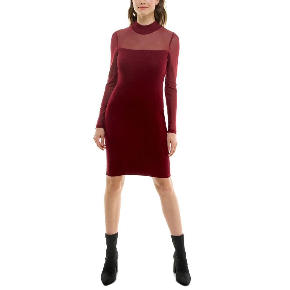 商品Crave Fame|Juniors' Illusion Mock Neck Bodycon Sweater Dress,价格¥66,第1张图片