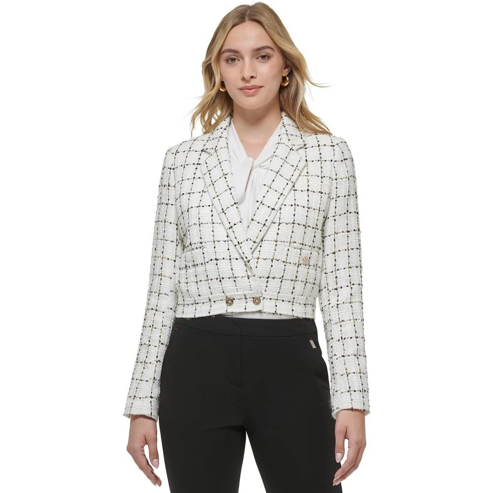 商品Tommy Hilfiger|Women's Cropped Metallic Tweed Blazer,价格¥223,第1张图片