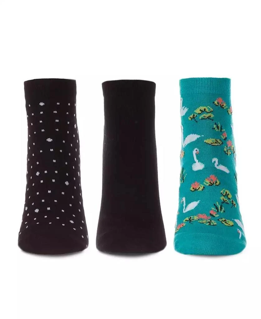 商品Memoi|Women's 3 Pair Pack Swan Socks Set,价格¥108,第2张图片详细描述