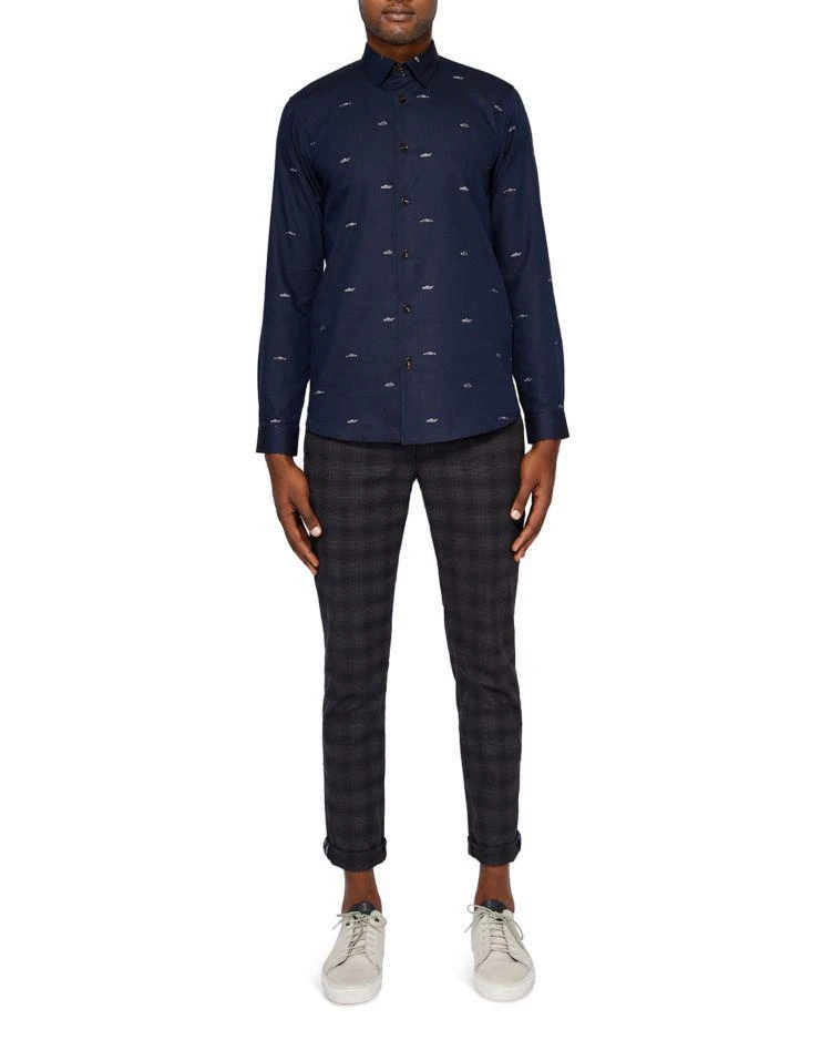 商品Ted Baker London|Ted Baker Thecoop Transport Coupe Regular Fit Button-Down Shirt,价格¥852,第3张图片详细描述