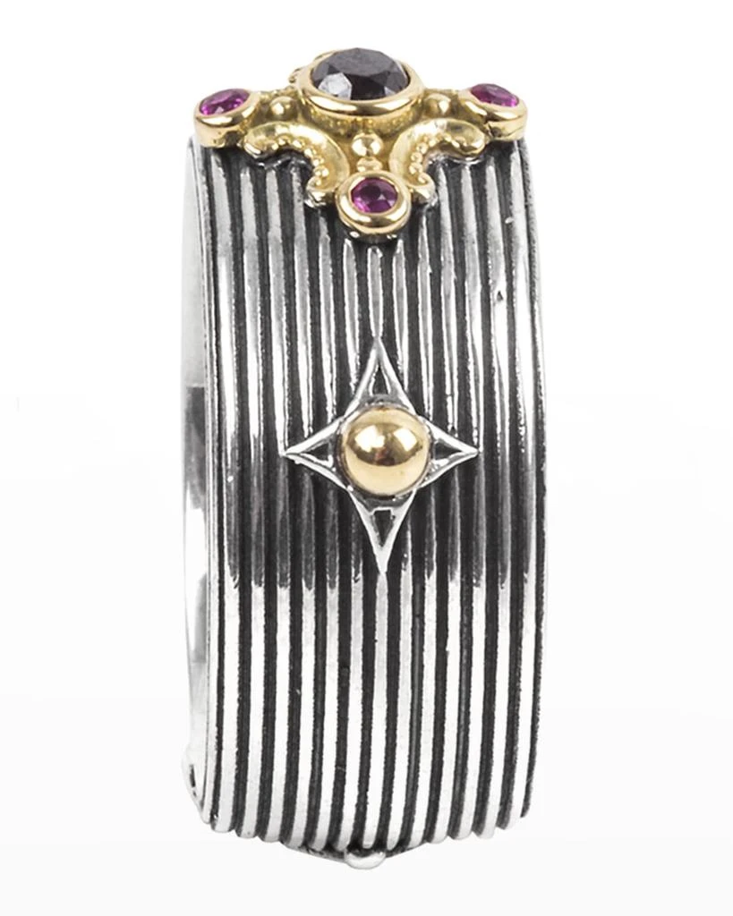 商品Konstantino|Delos Black Diamond & Ruby Cigar Band Ring, Size 7,价格¥4411,第3张图片详细描述
