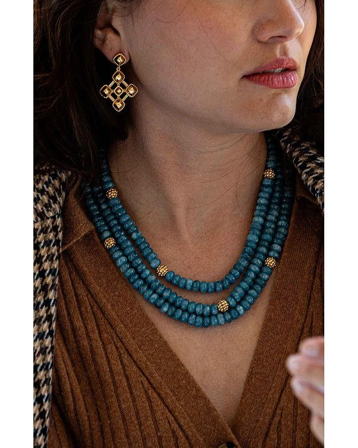 商品Capucine De Wulf|Berry & Jade Bead Triple Strand Necklace in 18K Gold Plated, 18",价格¥2172,第5张图片详细描述