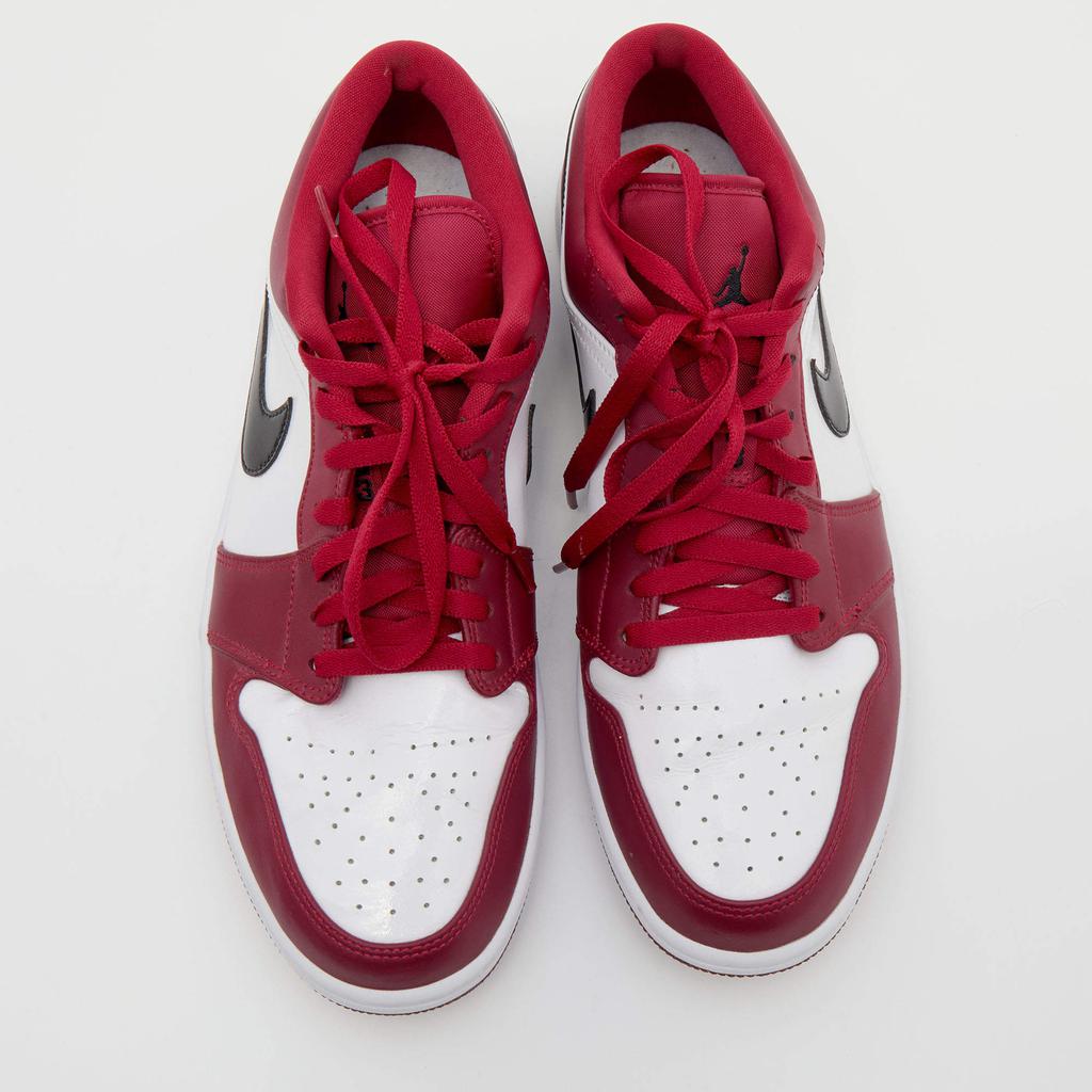 Air Jordans Red/White Polyester And Leather Air Jordan 1 Low Top Sneakers Size 45商品第3张图片规格展示