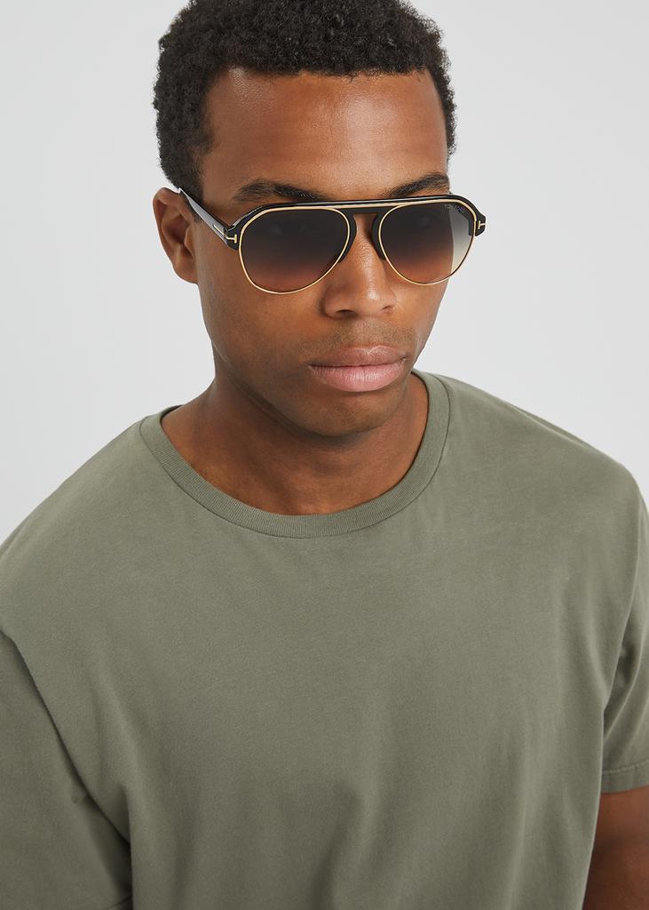 商品Tom Ford|Marshall black aviator-style sunglasses,价格¥2706,第6张图片详细描述