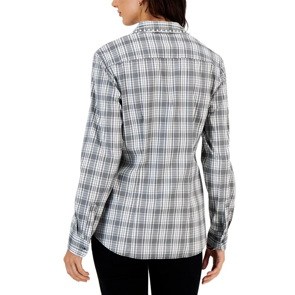 商品Charter Club|Women's Embellished Plaid Top, Created for Macy's,价格¥131,第2张图片详细描述