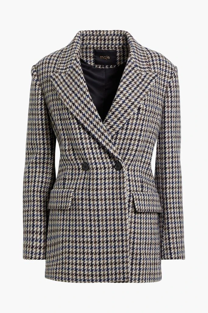 商品Maje|Golda double-breasted herringbone wool-blend tweed coat,价格¥2216,第3张图片详细描述
