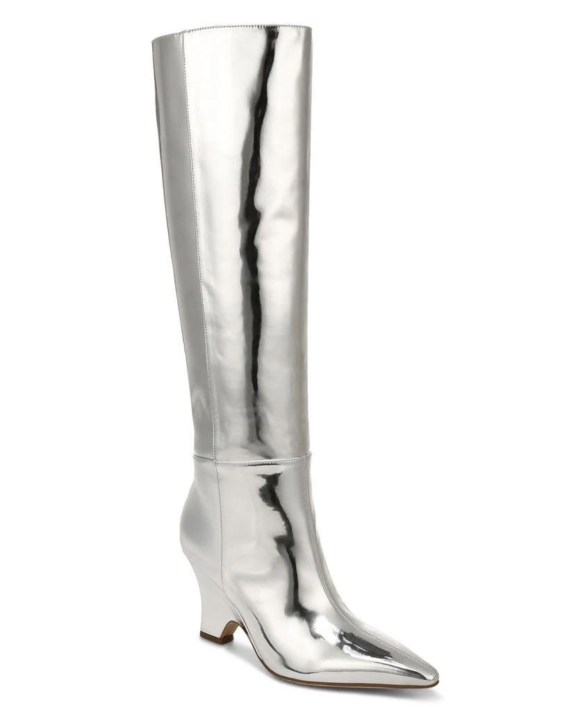 商品Sam Edelman|Women's Vance Pointed Toe Silver High Heel Tall Boots,价格¥2194,第1张图片