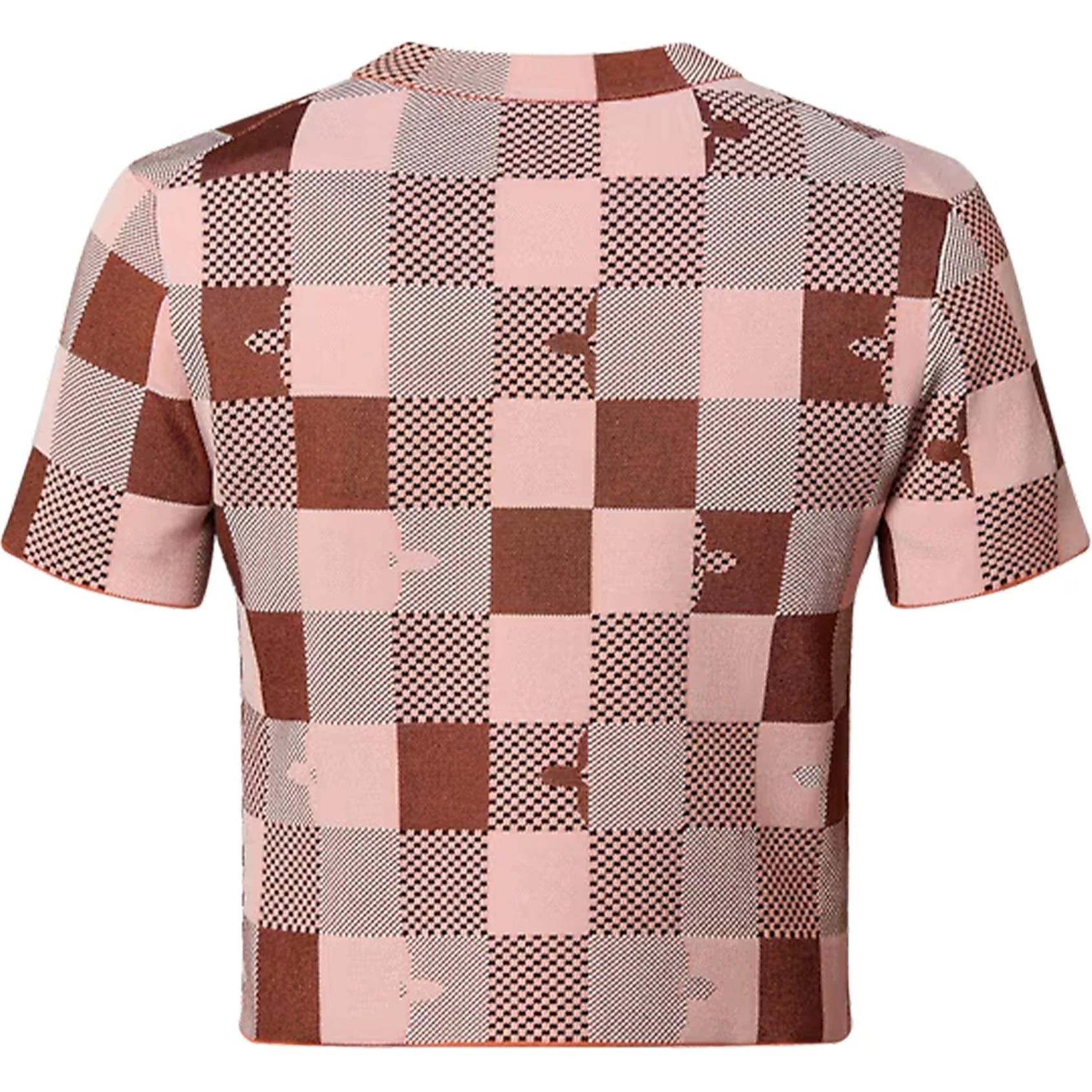 商品[国内直发] Louis Vuitton|SS23 格子提花工艺针织T恤 女款 玫红色,价格¥13183,第3张图片详细描述