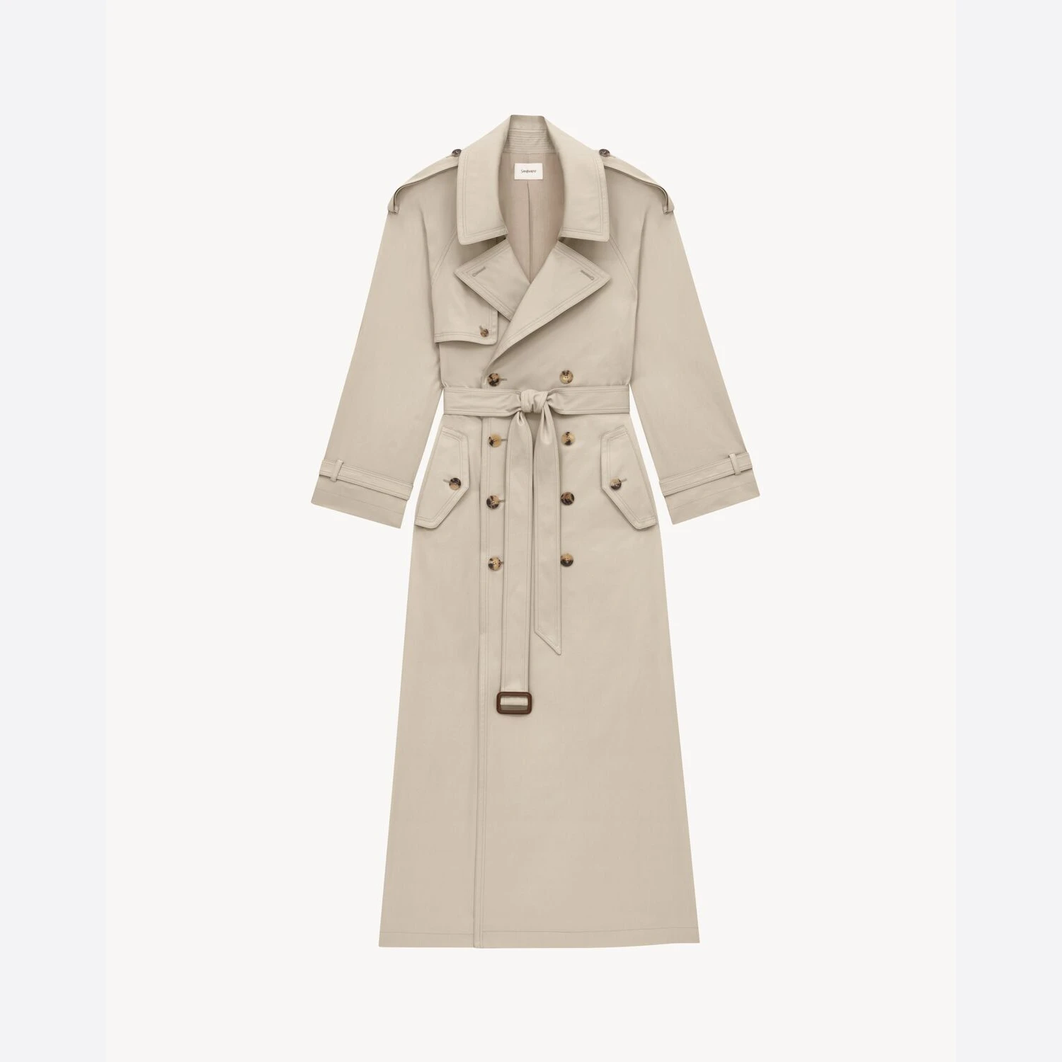 商品Yves Saint Laurent|【预售】 YSL圣罗兰 24秋冬 女士 风衣 TRENCH EN SERGÉ DE COTON 812414Y3A999610,价格¥30043,第1张图片