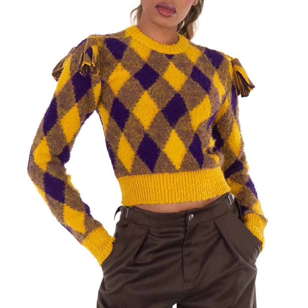 商品Burberry|Wool Argyle Sweater With Check Pattern,价格¥2484,第1张图片