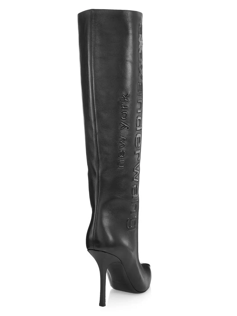 商品Alexander Wang|Delphine 105MM Leather Silicone Logo Tall Boots,价格¥4507,第3张图片详细描述