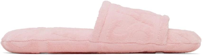 商品Versace|Pink Jacquard Slippers,价格¥553,第1张图片