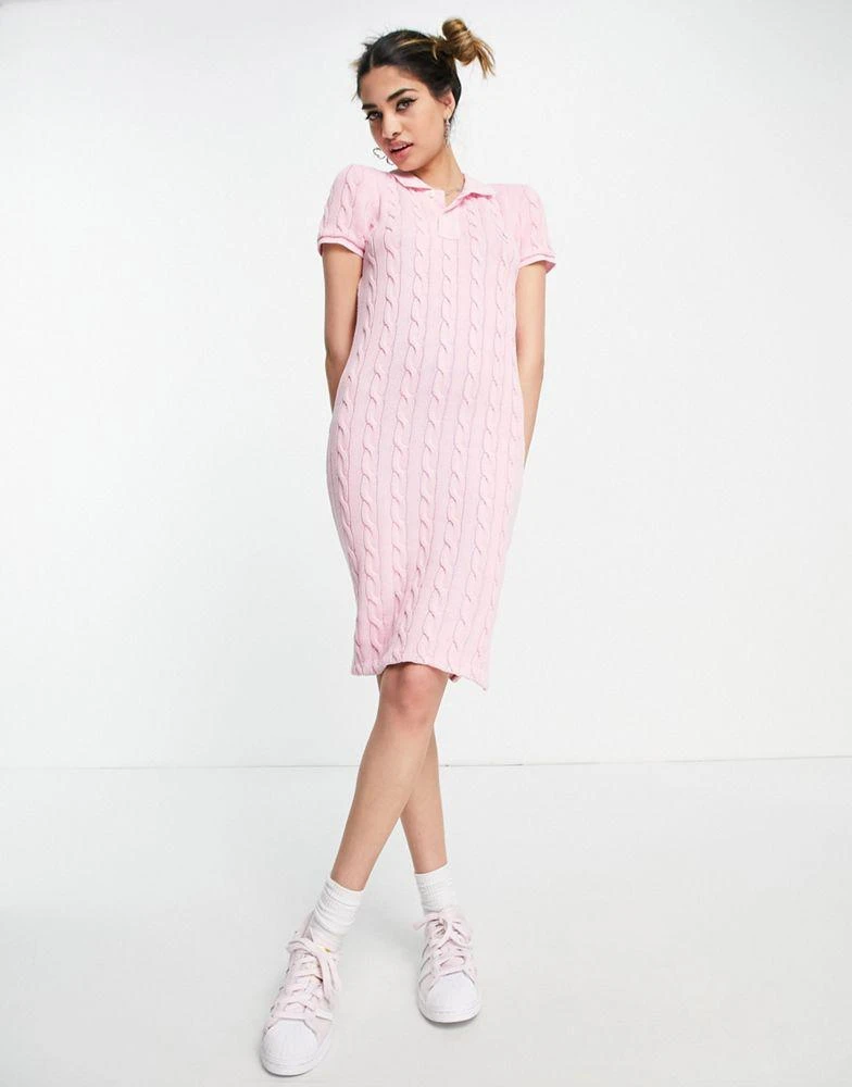 商品Ralph Lauren|Polo Ralph Lauren knitted polo dress in pink,价格¥1709,第1张图片