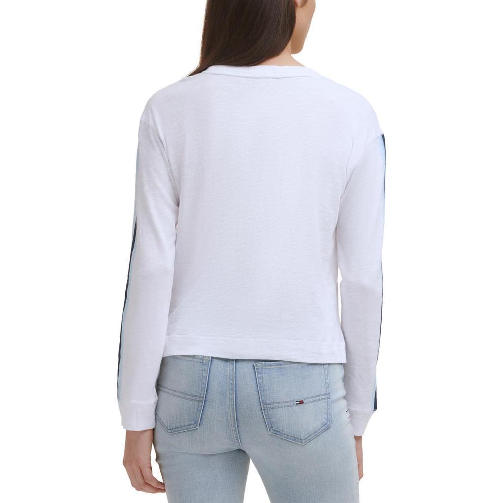 商品Tommy Jeans|Tommy Jeans Womens Striped Ribbed Trim Pullover Sweater,价格¥127-¥142,第5张图片详细描述