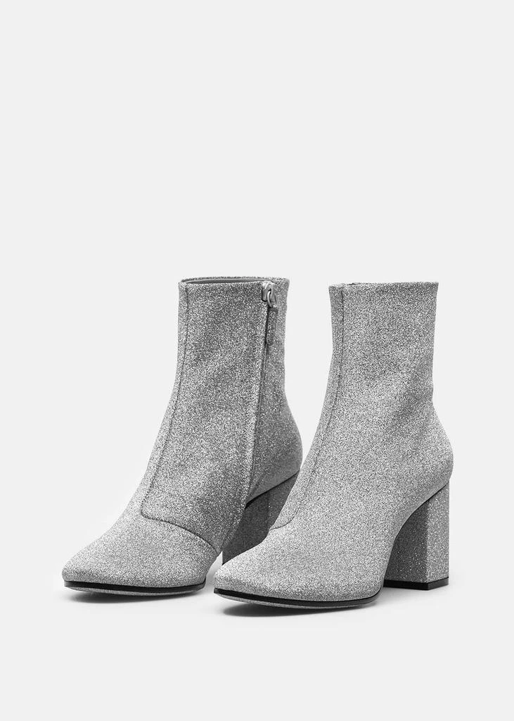 商品Balenciaga|Balenciaga Silver Glitter Block Heel Ankle Boots,价格¥2551,第3张图片详细描述