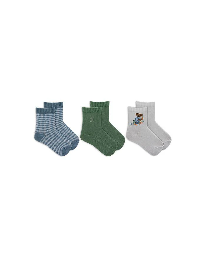 商品Ralph Lauren|Boys' Charleston Bear Socks, 3 Pairs - Baby,价格¥80,第1张图片