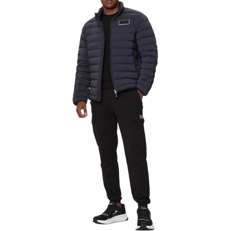 商品[国内直发] Emporio Armani|阿玛尼 EA7 纯色徽标贴片立领拉链长袖羽绒服 男款 海军蓝,价格¥1718,第6张图片详细描述