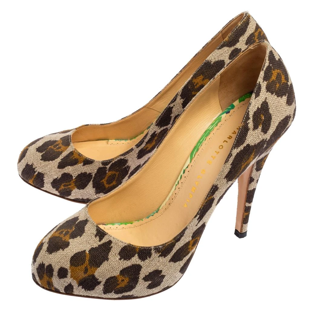 商品[二手商品] Charlotte Olympia|Charlotte Olympia Tricolor Animal Print Canvas Platform Pumps Size 38,价格¥828,第4张图片详细描述
