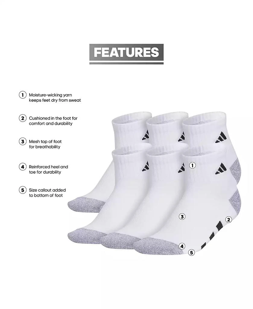 Boys Youth Athletic Cushioned Quarter Socks, Pack of 6 商品