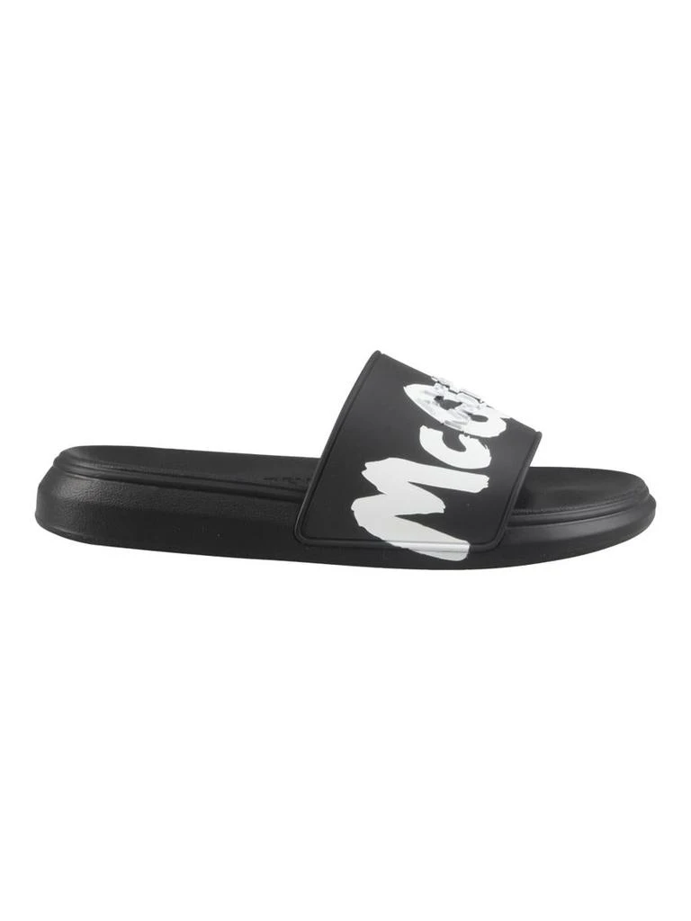 商品Alexander McQueen|Alexander McQueen Graffiti Logo Slippers Shoes,价格¥1601,第1张图片
