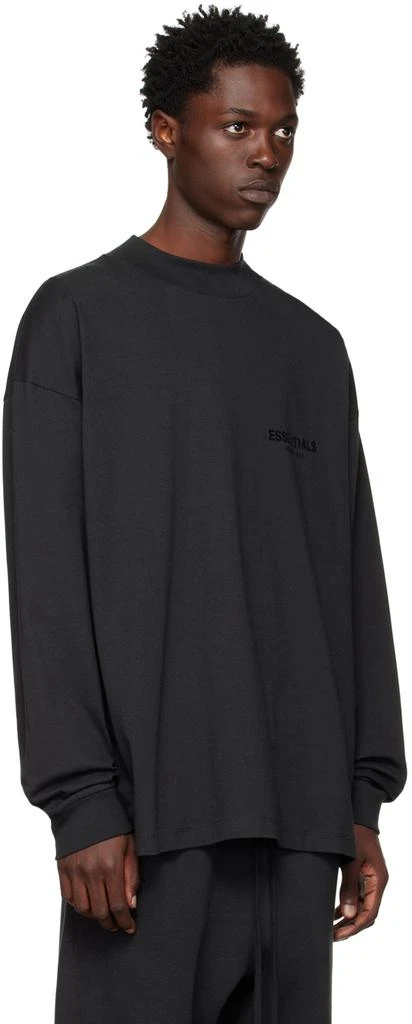 商品Essentials|Black Flocked Long Sleeve T-Shirt,价格¥274,第2张图片详细描述