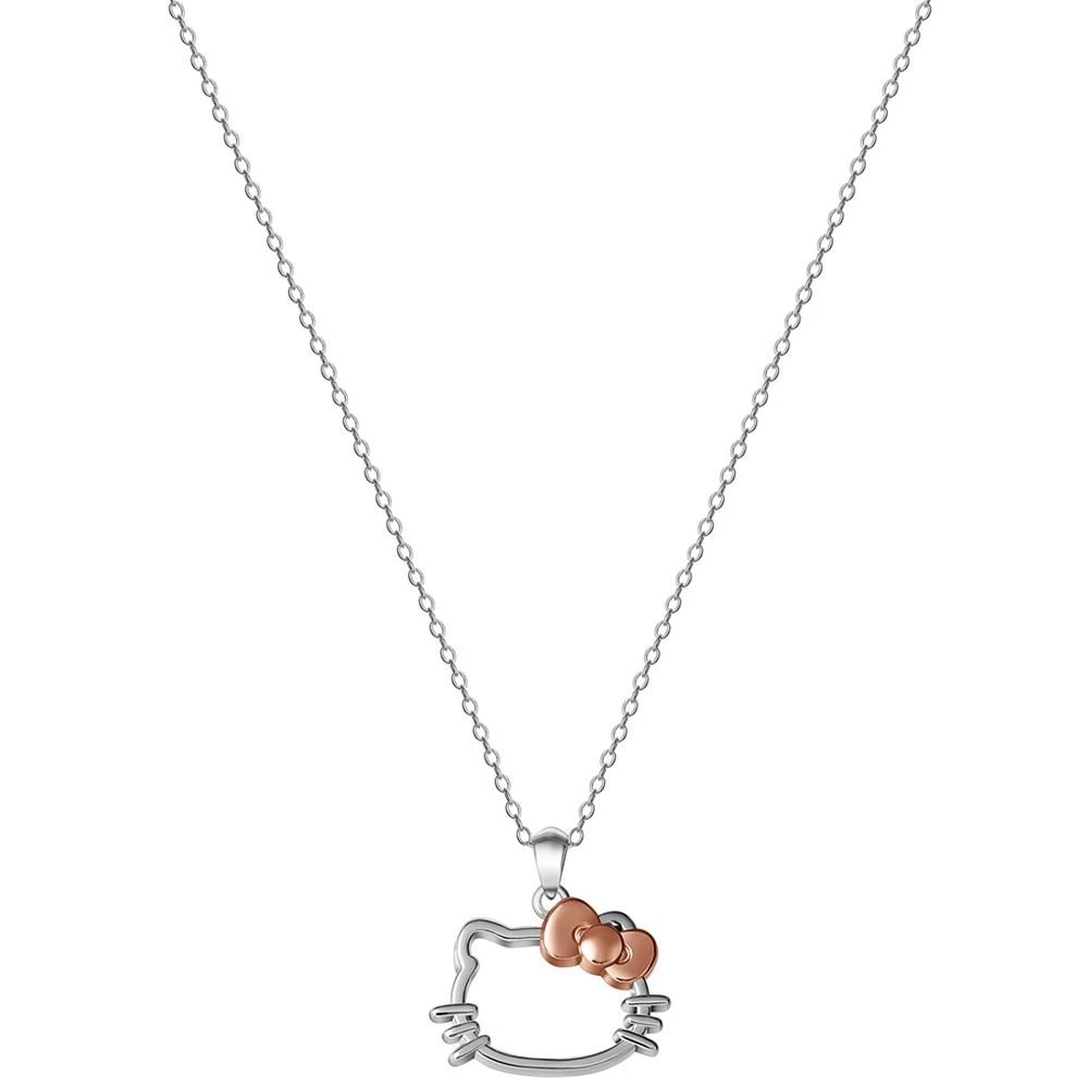 商品Giani Bernini|Hello Kitty Silhouette 18" Pendant Necklace in Sterling Silver & 18k Rose Gold-Plate, Created for Macy's,价格¥744,第3张图片详细描述