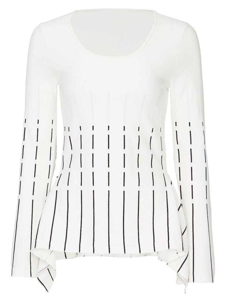 商品[二手商品] PRABAL GURUNG|Striped Peplum Top,价格¥366,第6张图片详细描述